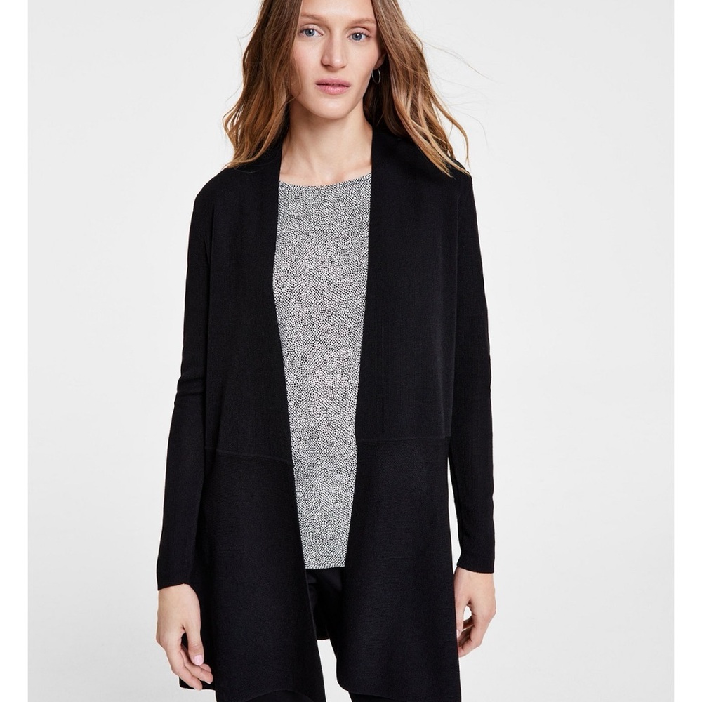 Anne Klein Monterey Open-Front Longline Cardigan